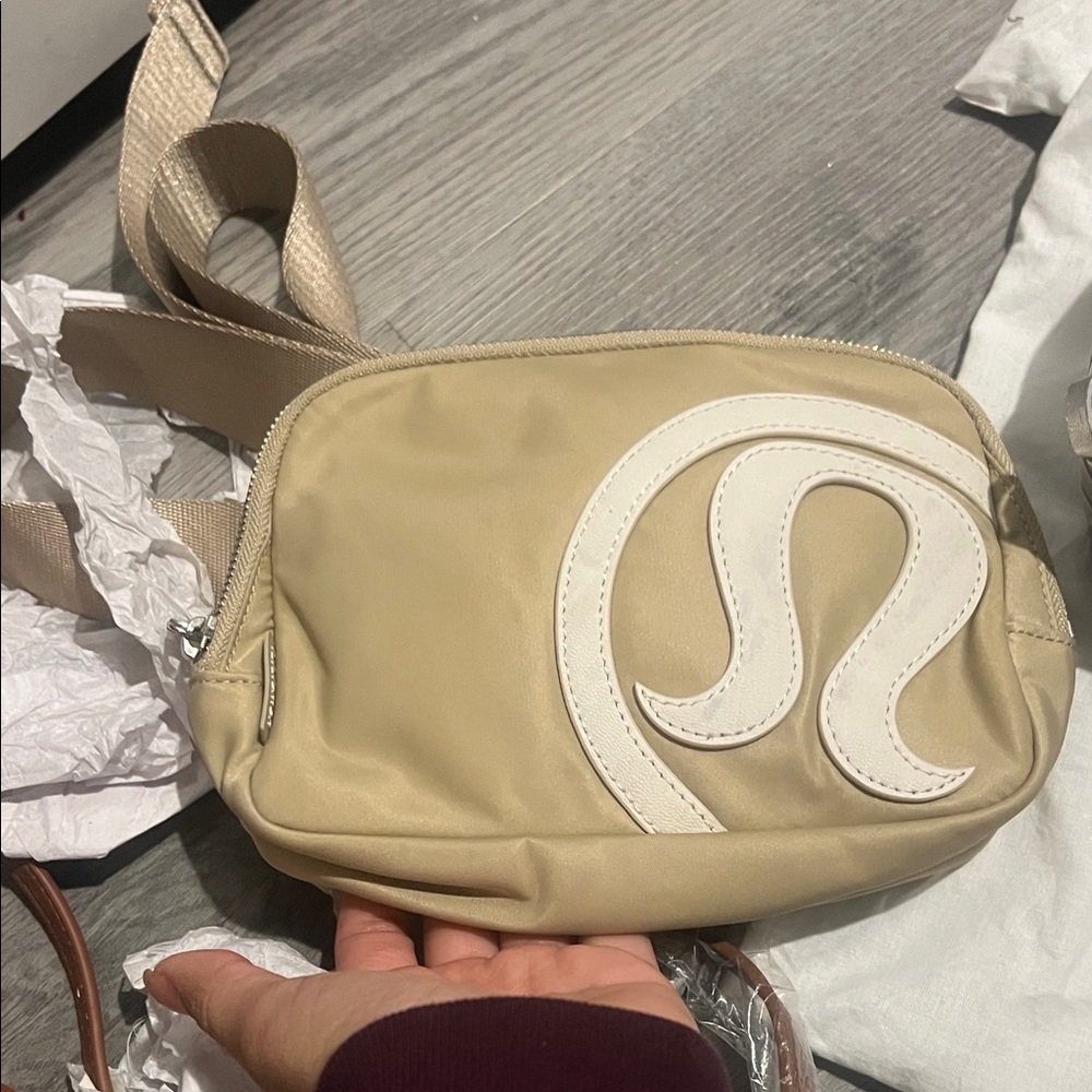 lululemon athletica Beige and White Crossbody Bag